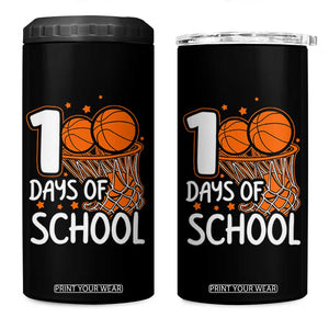 100 Days of Rocking School Basketball 4 in 1 Can Cooler Tumbler Cool Kids Sports Gift