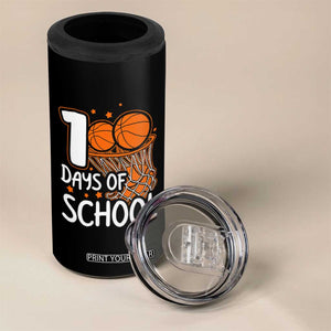 100 Days of Rocking School Basketball 4 in 1 Can Cooler Tumbler Cool Kids Sports Gift