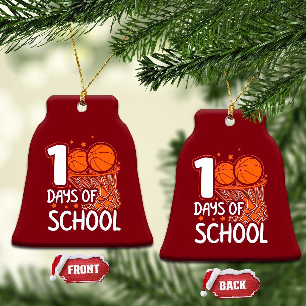 100 Days of Rocking School Basketball Ceramic Ornament Cool Kids Sports Gift