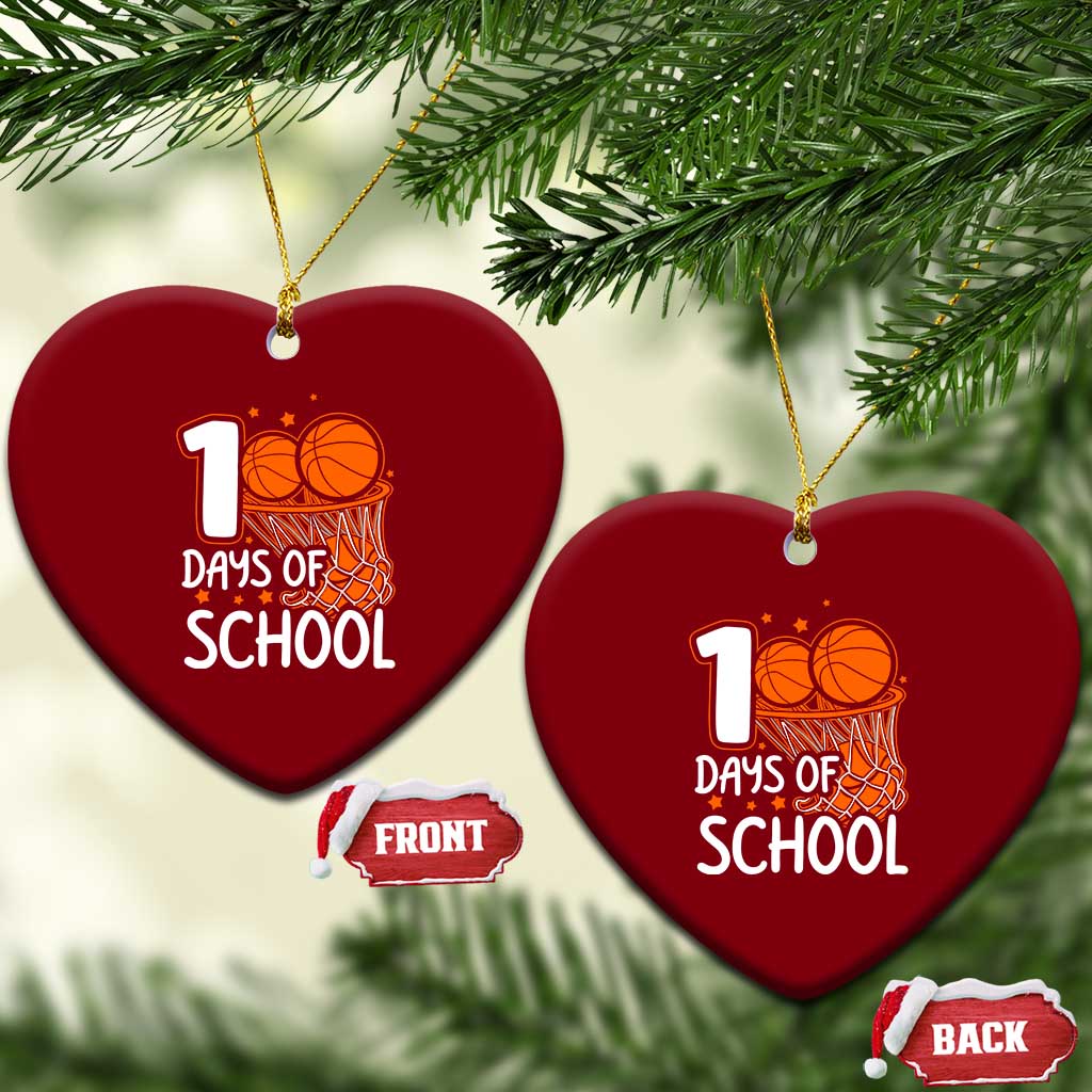 100 Days of Rocking School Basketball Ceramic Ornament Cool Kids Sports Gift