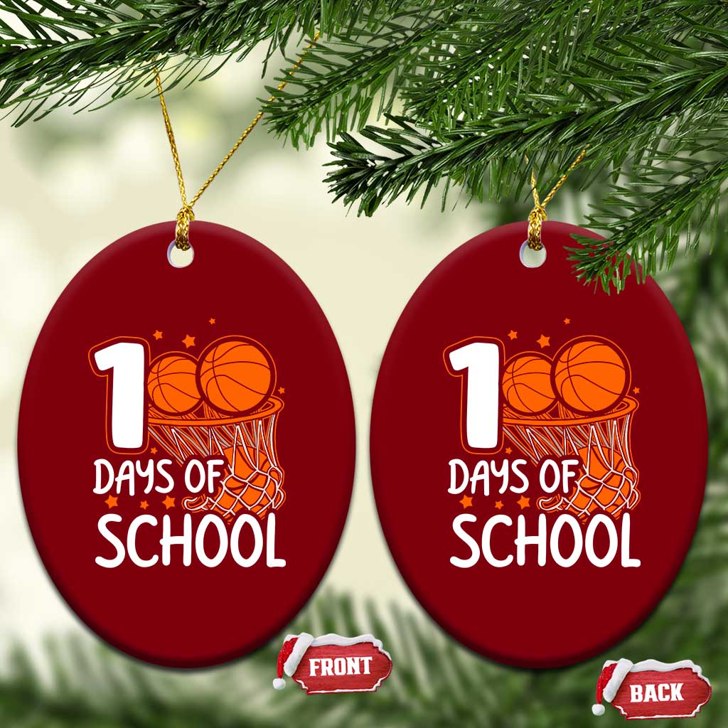 100 Days of Rocking School Basketball Ceramic Ornament Cool Kids Sports Gift