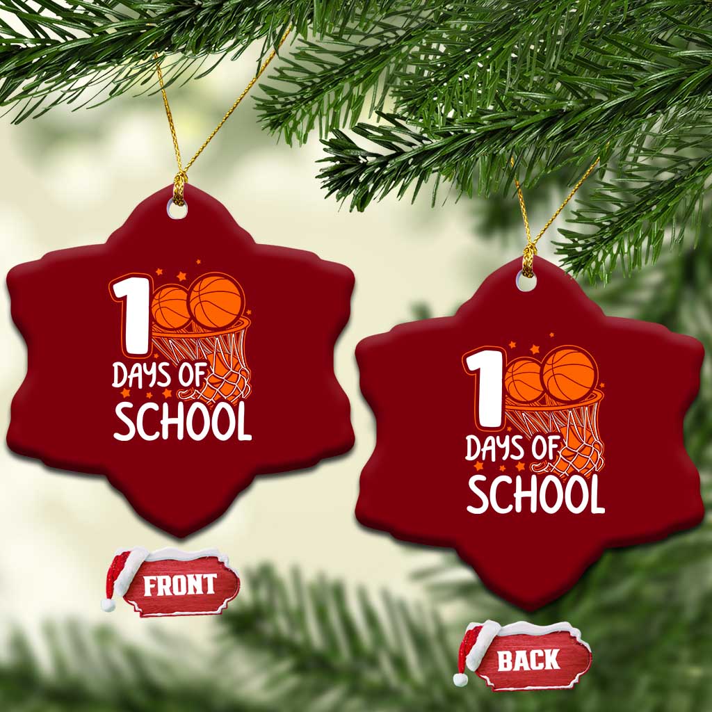 100 Days of Rocking School Basketball Ceramic Ornament Cool Kids Sports Gift