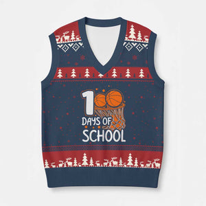 100 Days of Rocking School Basketball V-Neck Knit Sweater Vest Cool Kids Sports Gift