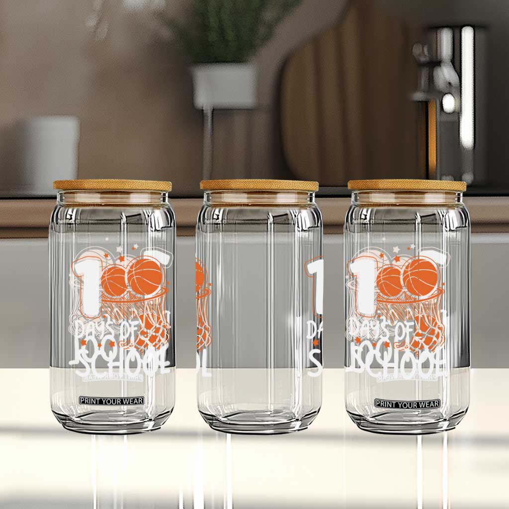 100 Days of Rocking School Basketball Glass Can Cool Kids Sports Gift