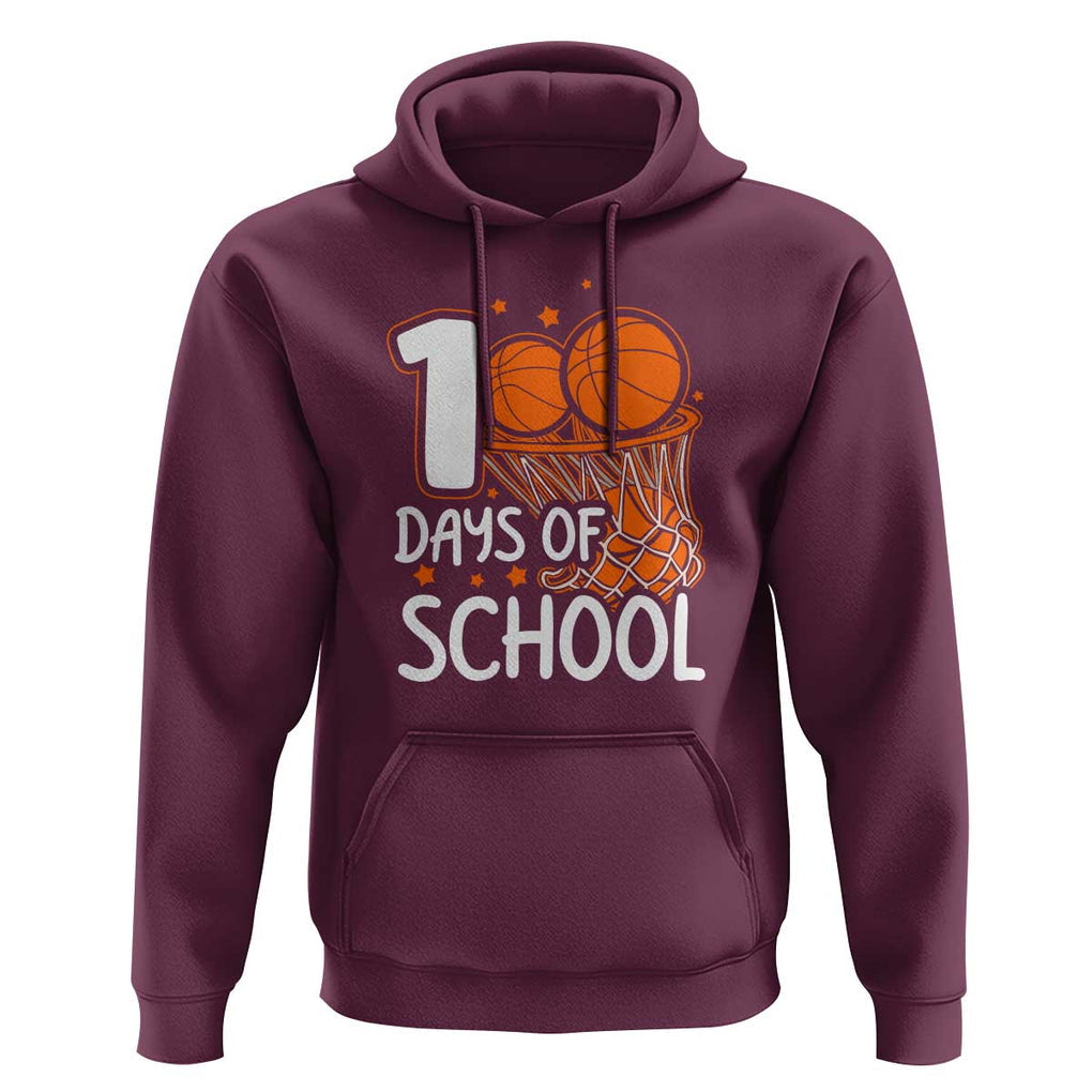 100th Day of School Hoodie Basketball Theme for Kids TS01 Maroon Print Your Wear