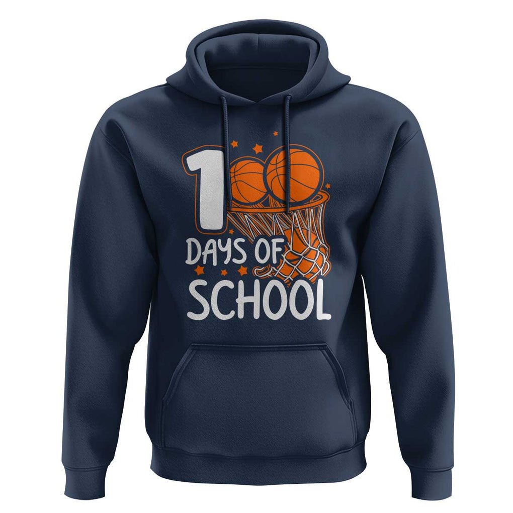 100th Day of School Hoodie Basketball Theme for Kids TS01 Navy Print Your Wear