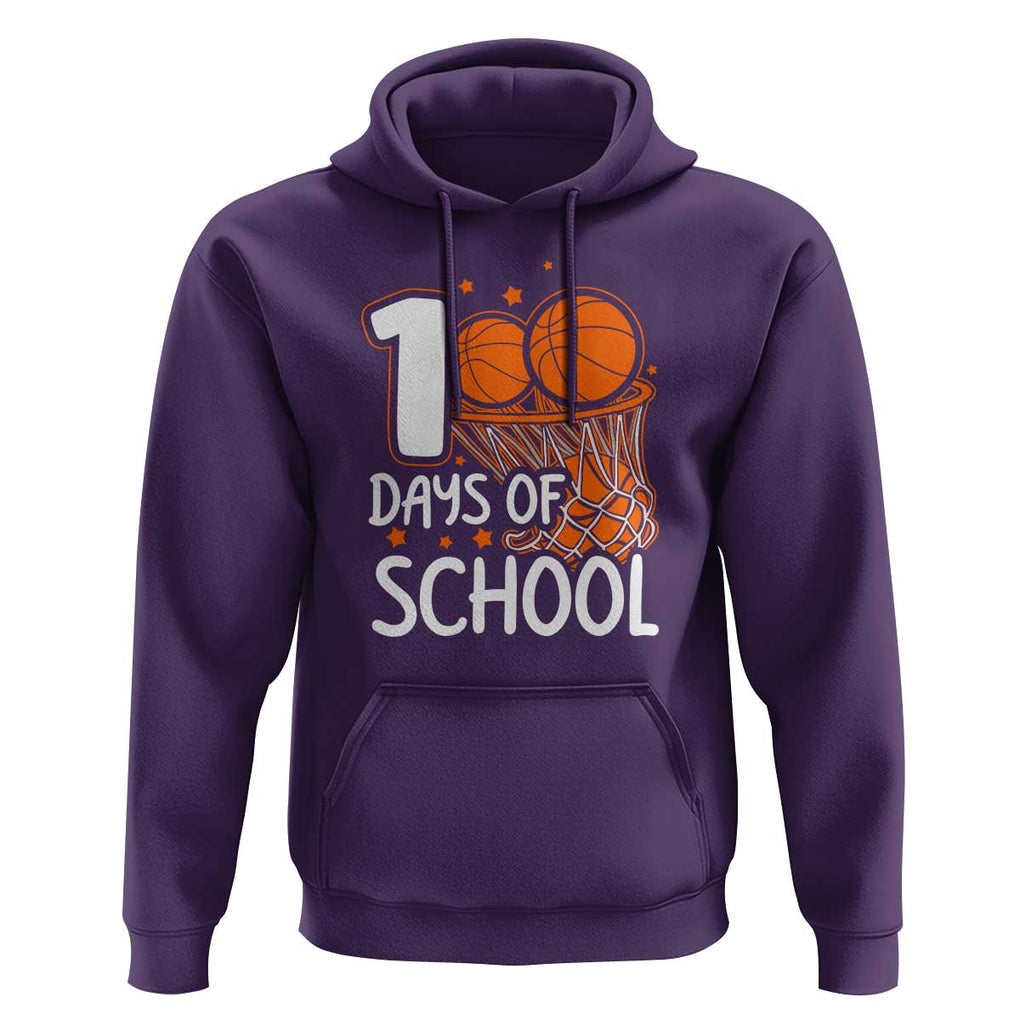100th Day of School Hoodie Basketball Theme for Kids TS01 Purple Print Your Wear