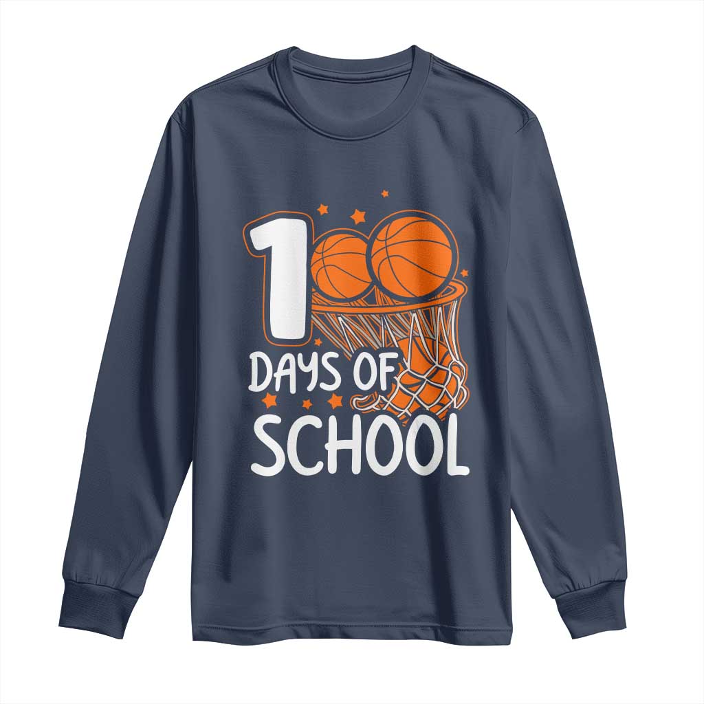 100 Days of Rocking School Basketball Long Sleeve Shirt Cool Kids Sports Gift