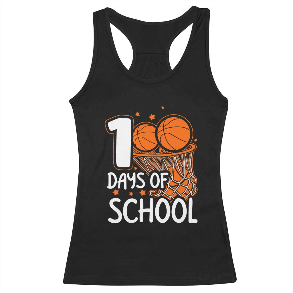 100 Days of Rocking School Basketball Racerback Tank Top Cool Kids Sports Gift