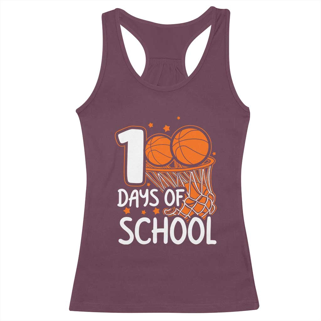 100 Days of Rocking School Basketball Racerback Tank Top Cool Kids Sports Gift