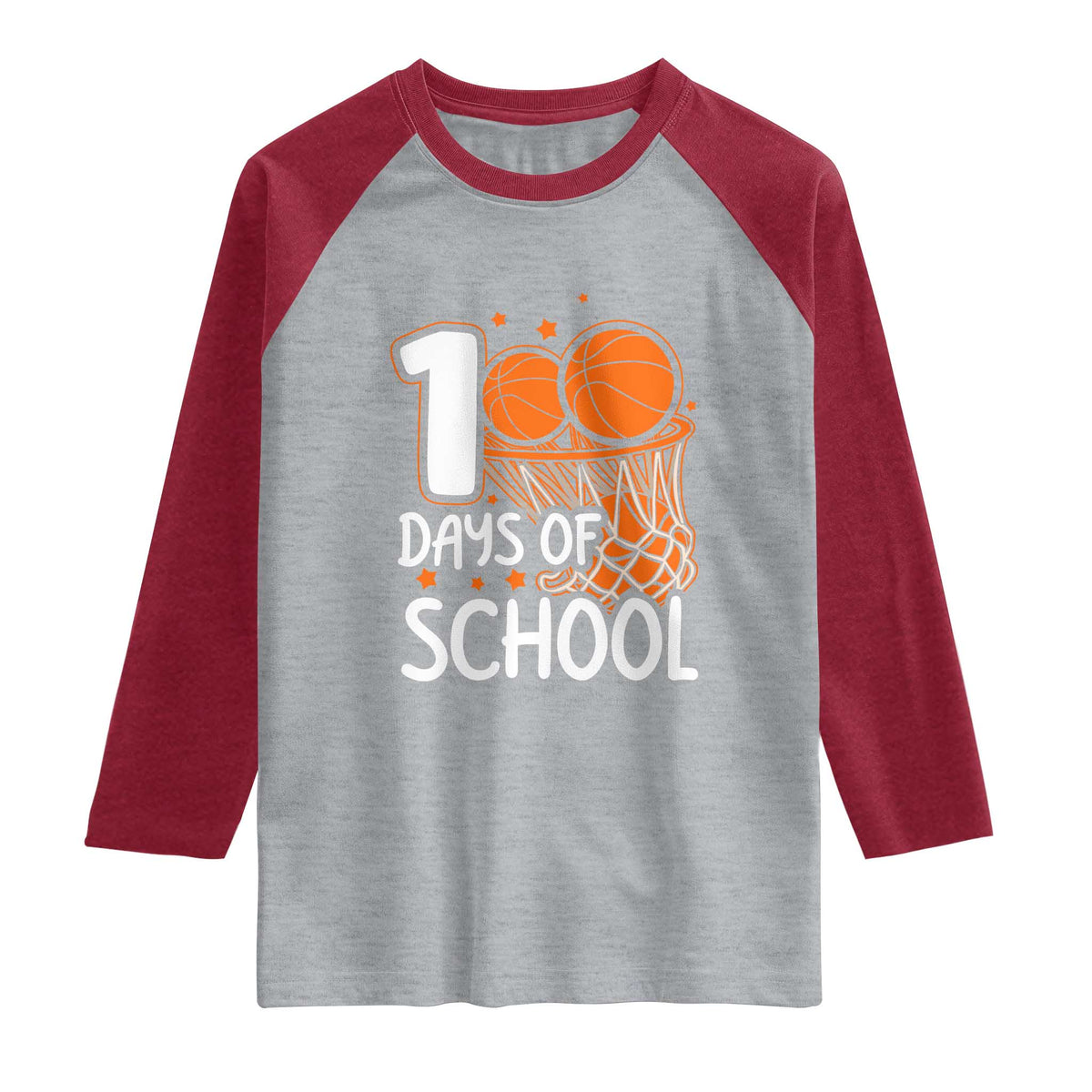 100 Days of Rocking School Basketball Raglan Shirt Cool Kids Sports Gift