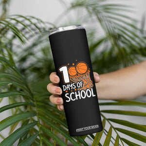 100 Days of Rocking School Basketball Skinny Tumbler Cool Kids Sports Gift