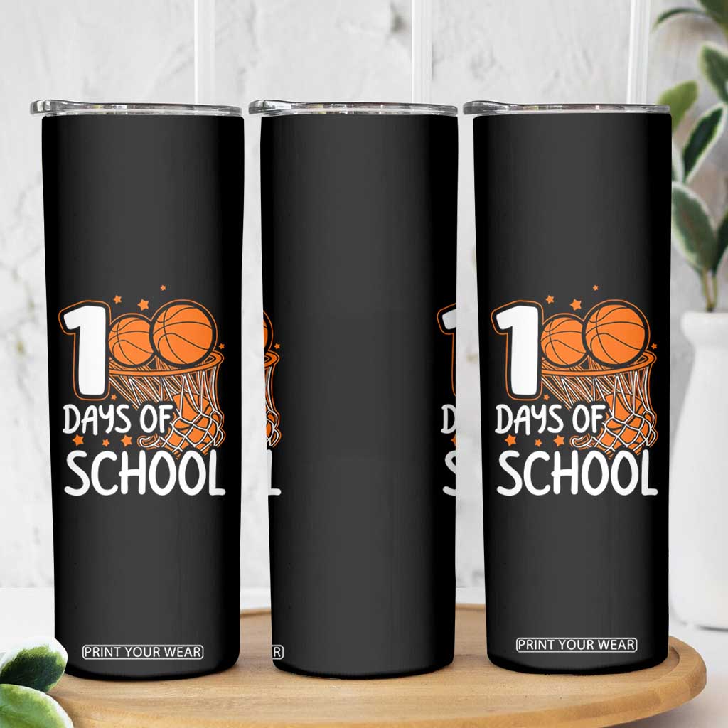 100 Days of Rocking School Basketball Skinny Tumbler Cool Kids Sports Gift