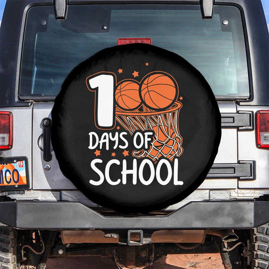 100 Days of Rocking School Basketball Spare Tire Cover Cool Kids Sports Gift TS01 No hole Black Print Your Wear