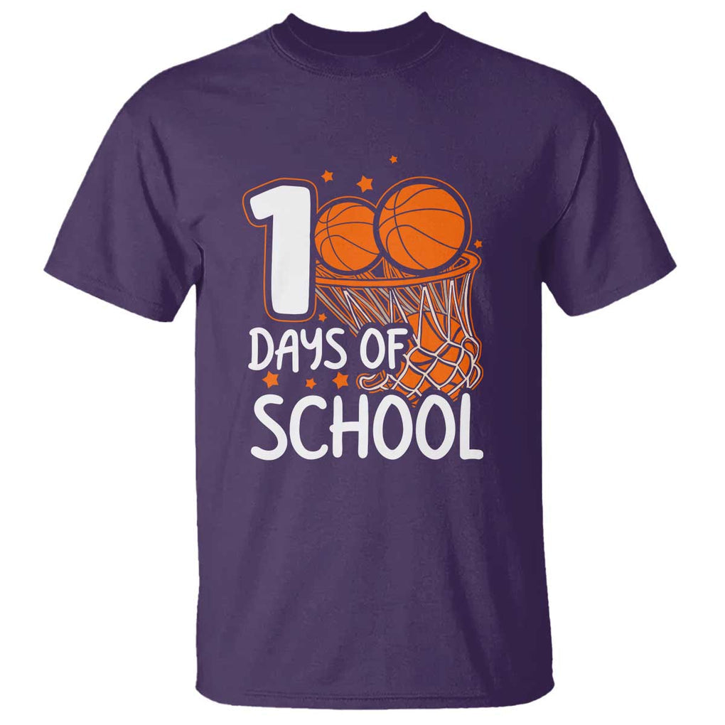100th Day of School T Shirt Basketball Theme for Kids TS01 Purple Print Your Wear