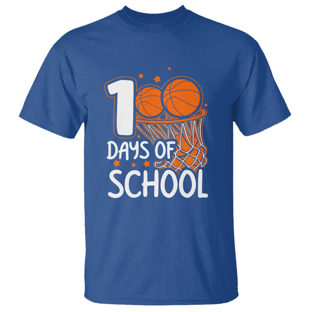 100th Day of School T Shirt Basketball Theme for Kids TS01 Royal Blue Print Your Wear