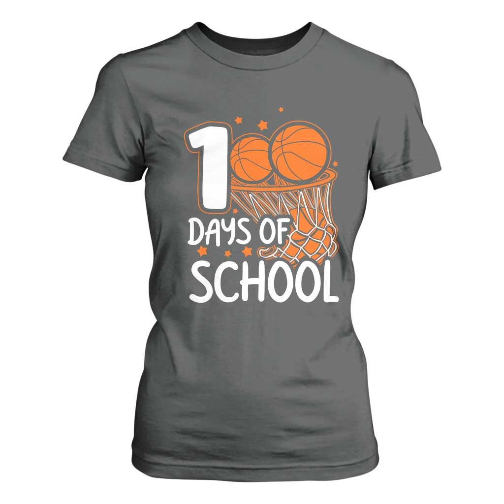 100 Days of Rocking School Basketball T Shirt For Women Cool Kids Sports Gift