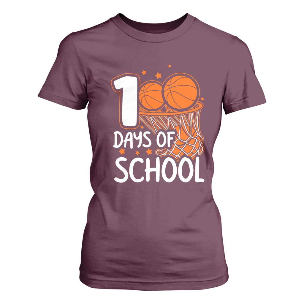 100 Days of Rocking School Basketball T Shirt For Women Cool Kids Sports Gift