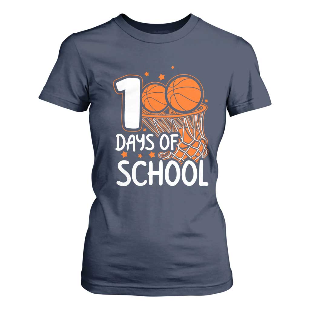 100 Days of Rocking School Basketball T Shirt For Women Cool Kids Sports Gift