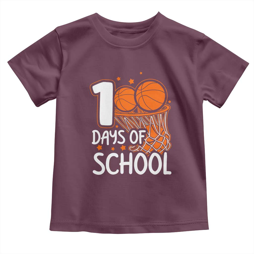 100 Days of Rocking School Basketball Toddler T Shirt Cool Kids Sports Gift