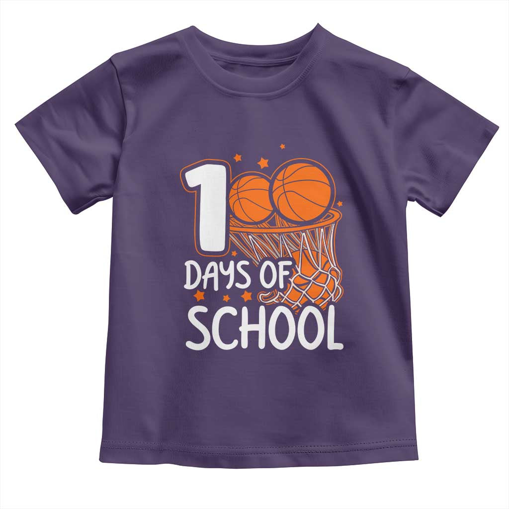 100 Days of Rocking School Basketball Toddler T Shirt Cool Kids Sports Gift
