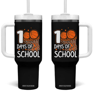 100 Days of Rocking School Basketball Tumbler With Handle Cool Kids Sports Gift