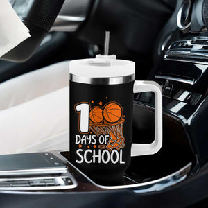 100 Days of Rocking School Basketball Tumbler With Handle Cool Kids Sports Gift