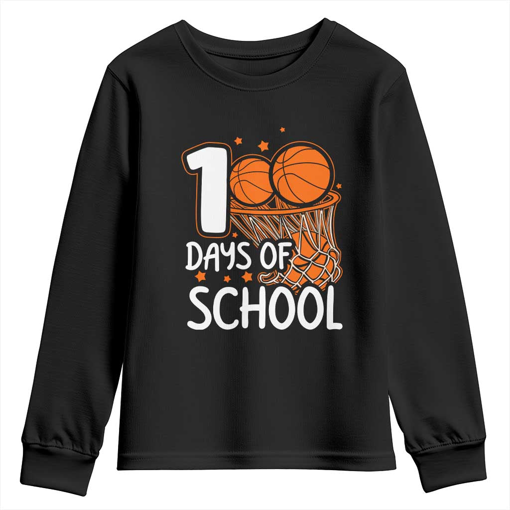 100 Days of Rocking School Basketball Youth Sweatshirt Cool Kids Sports Gift