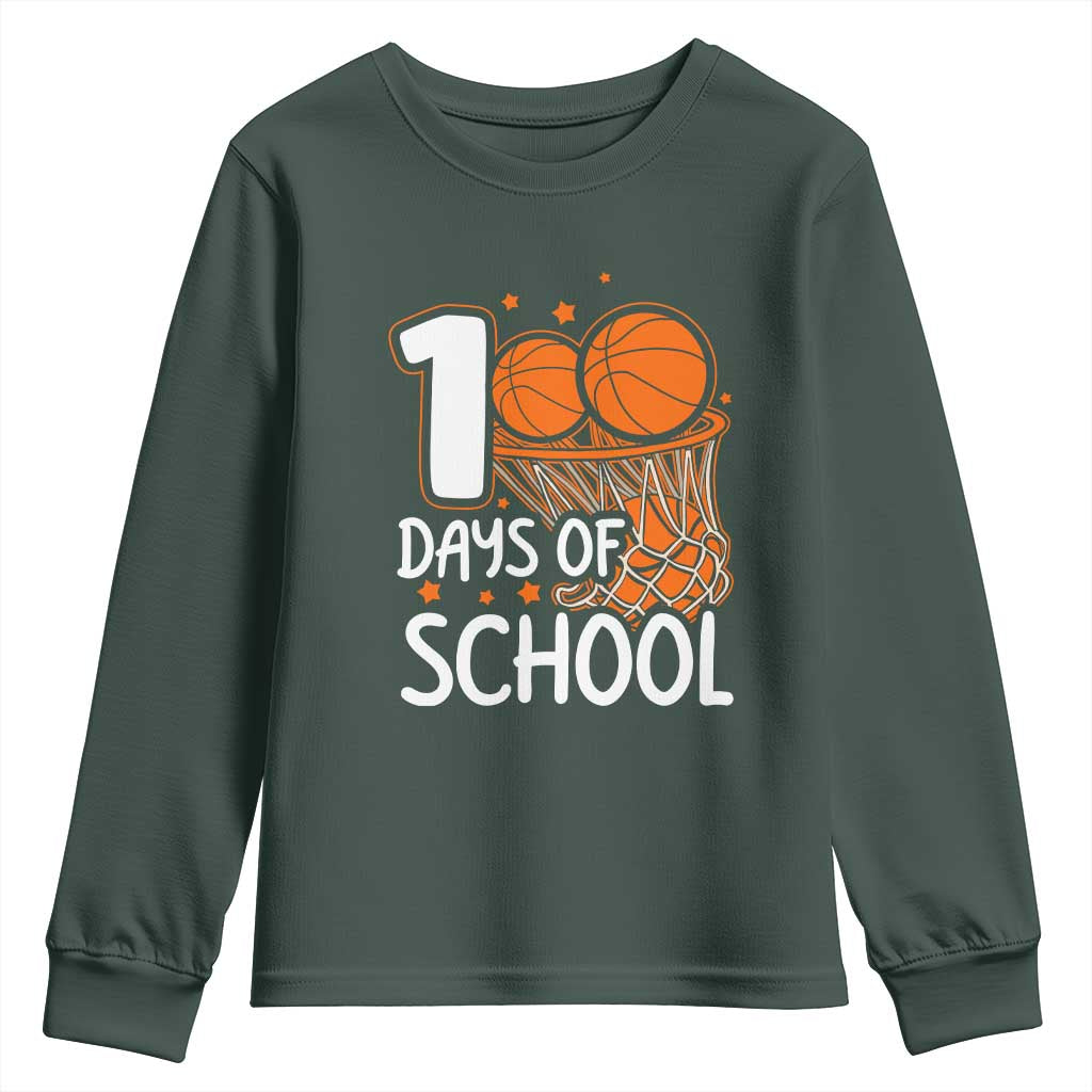 100 Days of Rocking School Basketball Youth Sweatshirt Cool Kids Sports Gift