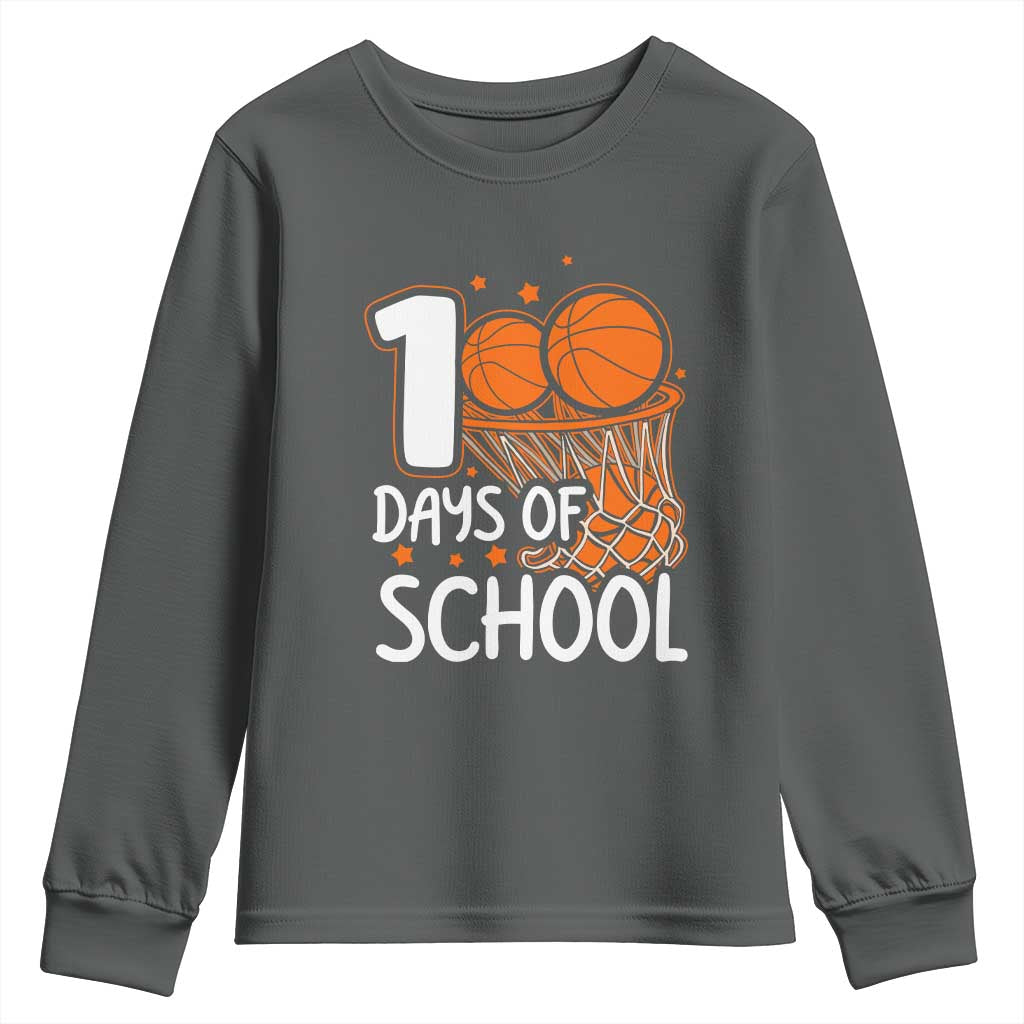 100 Days of Rocking School Basketball Youth Sweatshirt Cool Kids Sports Gift