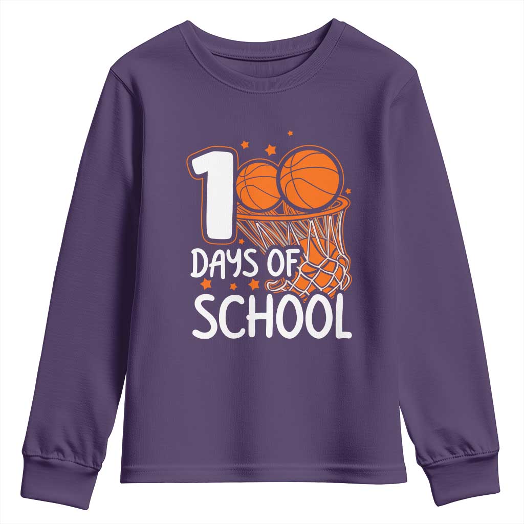 100 Days of Rocking School Basketball Youth Sweatshirt Cool Kids Sports Gift