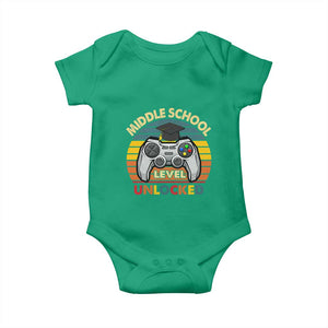 Middle School Level Unlocked Baby Onesie Funny Gamer First Day of Middle School