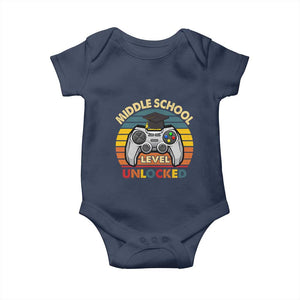 Middle School Level Unlocked Baby Onesie Funny Gamer First Day of Middle School