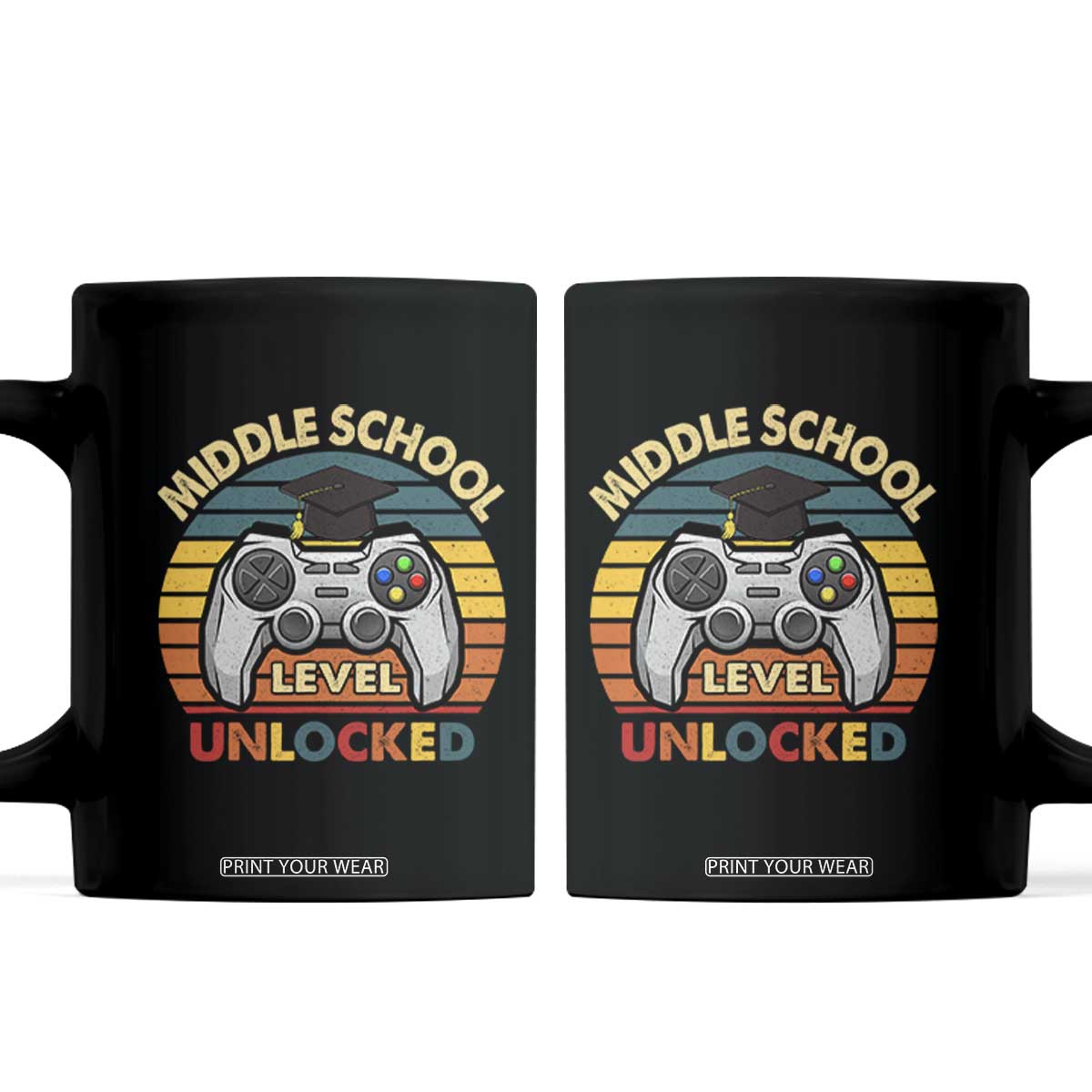 Middle School Level Unlocked Coffee Mug Funny Gamer First Day of Middle School