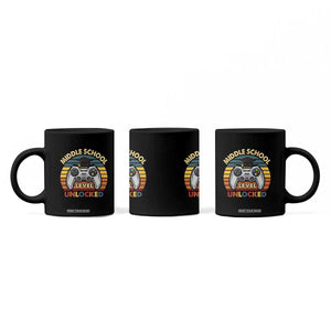 Middle School Level Unlocked Coffee Mug Funny Gamer First Day of Middle School