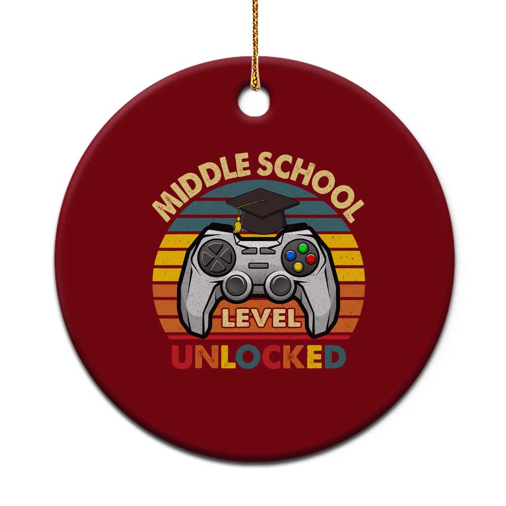 Middle School Level Unlocked Ceramic Ornament Funny Gamer First Day of Middle School