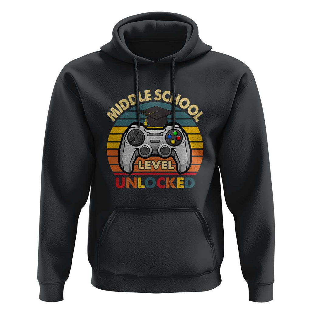 Middle School Level Unlocked Hoodie Happy First Day of Middle School TS01 Black Print Your Wear