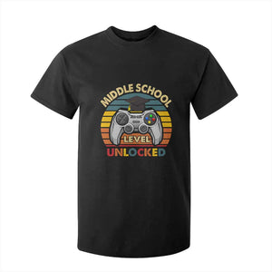 Middle School Level Unlocked T Shirt For Kid Funny Gamer First Day of Middle School