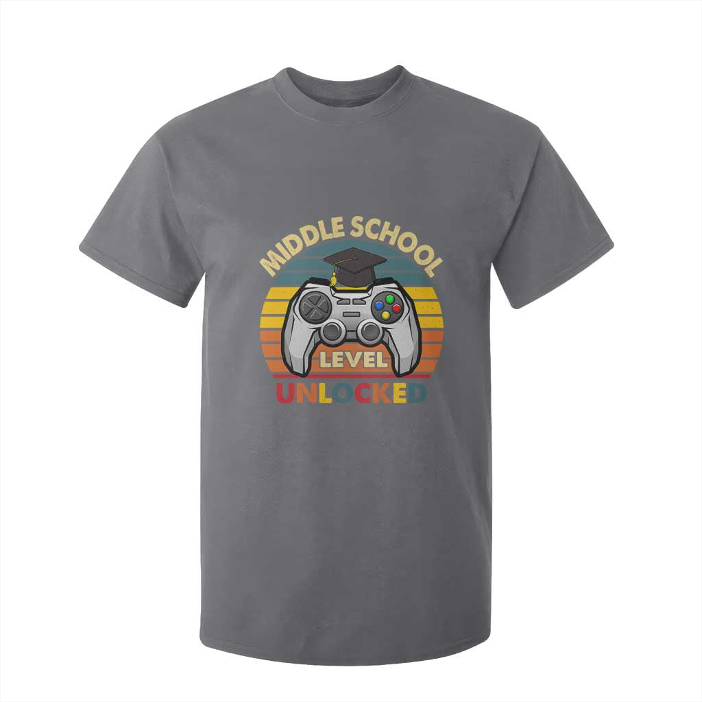 Middle School Level Unlocked T Shirt For Kid Funny Gamer First Day of Middle School
