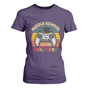 Middle School Level Unlocked T Shirt For Women Funny Gamer First Day of Middle School