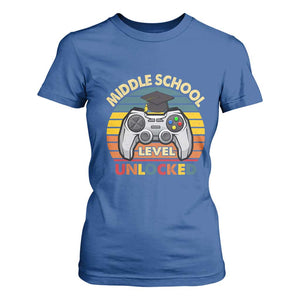 Middle School Level Unlocked T Shirt For Women Funny Gamer First Day of Middle School