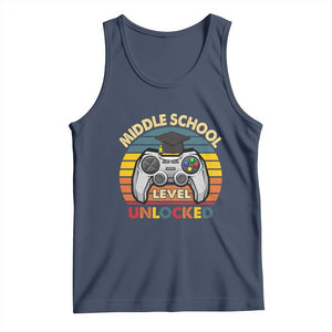 Middle School Level Unlocked Tank Top Funny Gamer First Day of Middle School