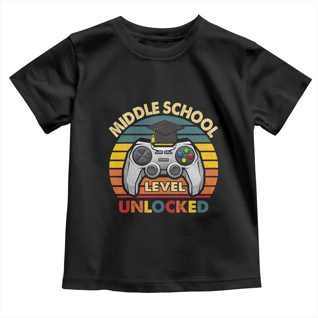 Middle School Level Unlocked Toddler T Shirt Funny Gamer First Day of Middle School