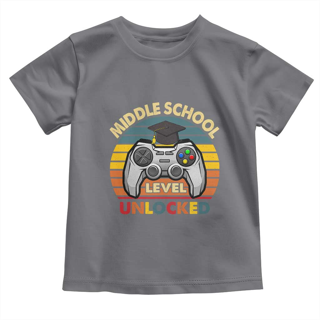 Middle School Level Unlocked Toddler T Shirt Funny Gamer First Day of Middle School
