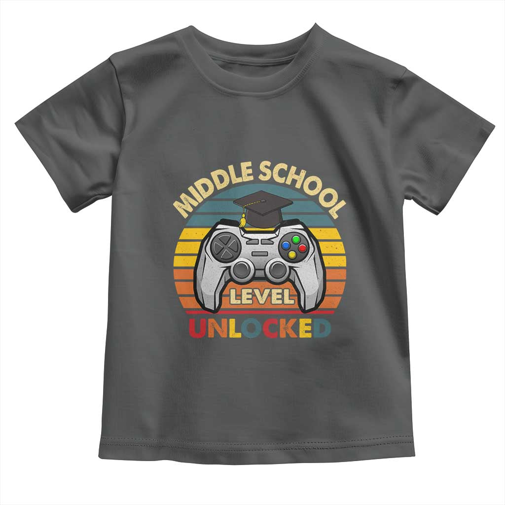 Middle School Level Unlocked Toddler T Shirt Funny Gamer First Day of Middle School