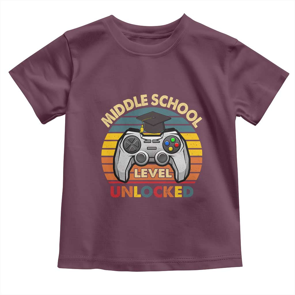 Middle School Level Unlocked Toddler T Shirt Funny Gamer First Day of Middle School