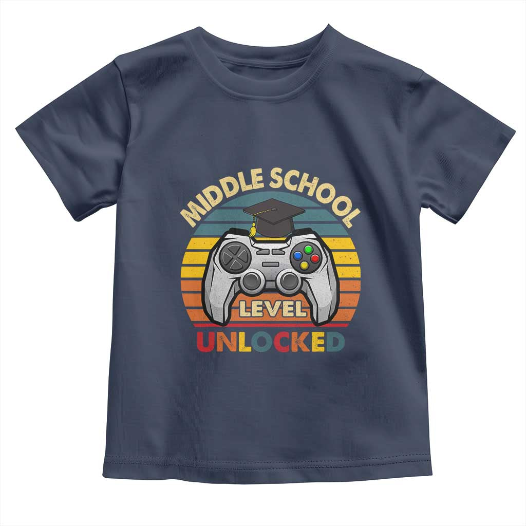 Middle School Level Unlocked Toddler T Shirt Funny Gamer First Day of Middle School