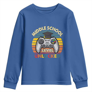 Middle School Level Unlocked Youth Sweatshirt Funny Gamer First Day of Middle School