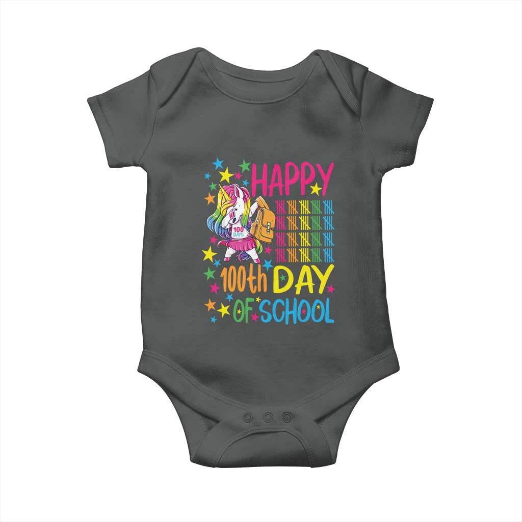 Happy 100th Day of School Unicorn Baby Onesie Magical Girls Celebration Gift