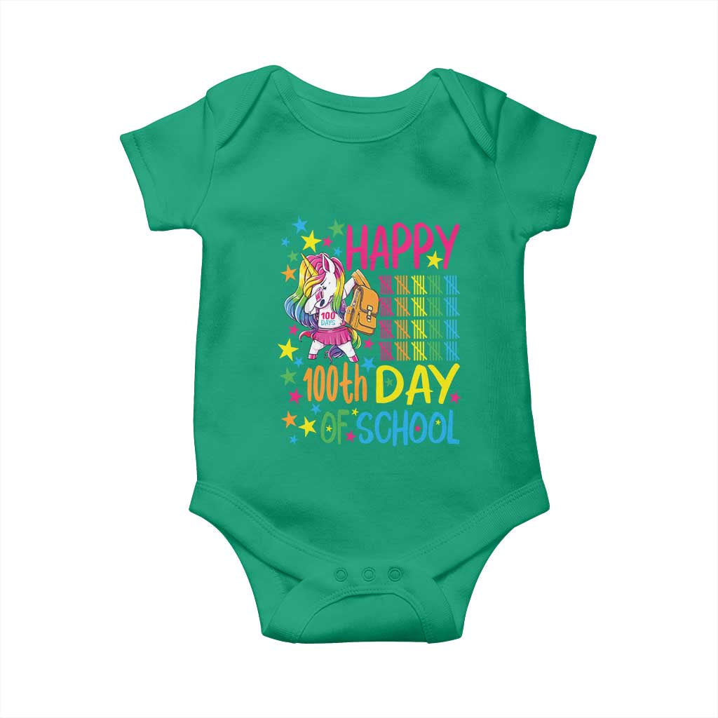 Happy 100th Day of School Unicorn Baby Onesie Magical Girls Celebration Gift